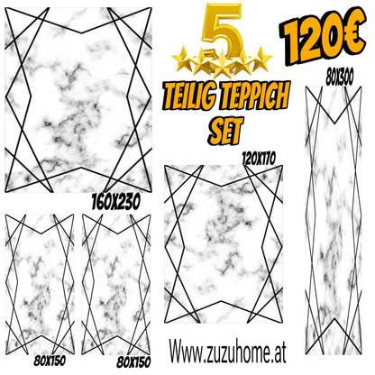 5 Teilig Teppich Set a3431