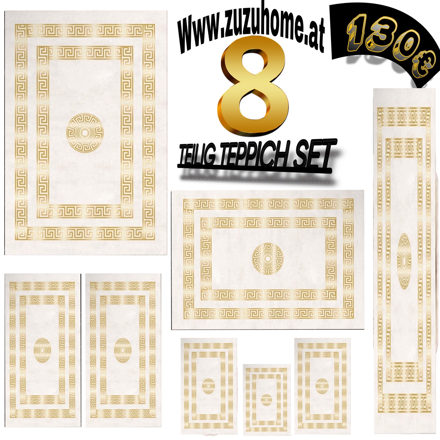 8 Teilig TEPPİCH Set -Gold2016